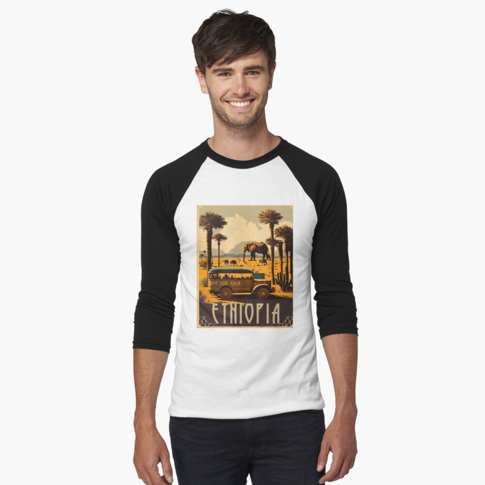 Item preview, Baseball ¾ Sleeve T-Shirt designed and sold by OldTravelArt.