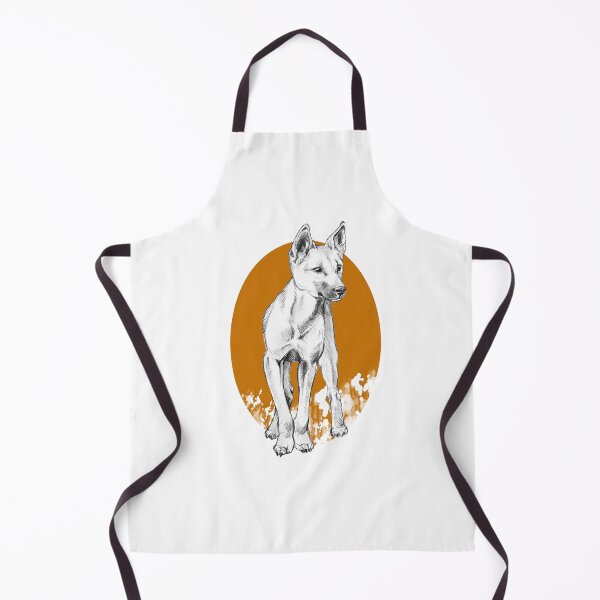 Item preview, Young Dingo drawing - orange background designed and sold by Nadya Neklioudova.