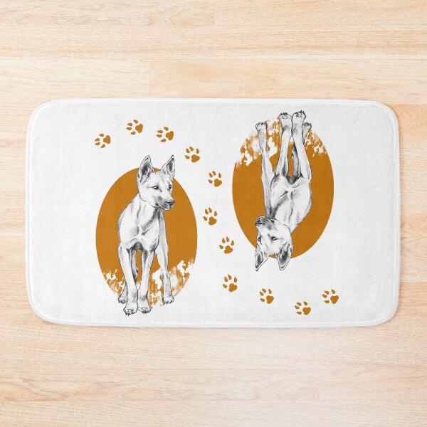 Item preview, Young Dingo drawing - orange background designed and sold by Nadya Neklioudova.