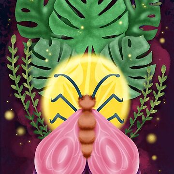 Artwork thumbnail, Rose Moth Monstera by Flickingjane