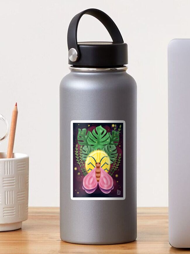 Thumbnail 1 of 3, Sticker, Rose Moth Monstera designed and sold by Flickingjane.