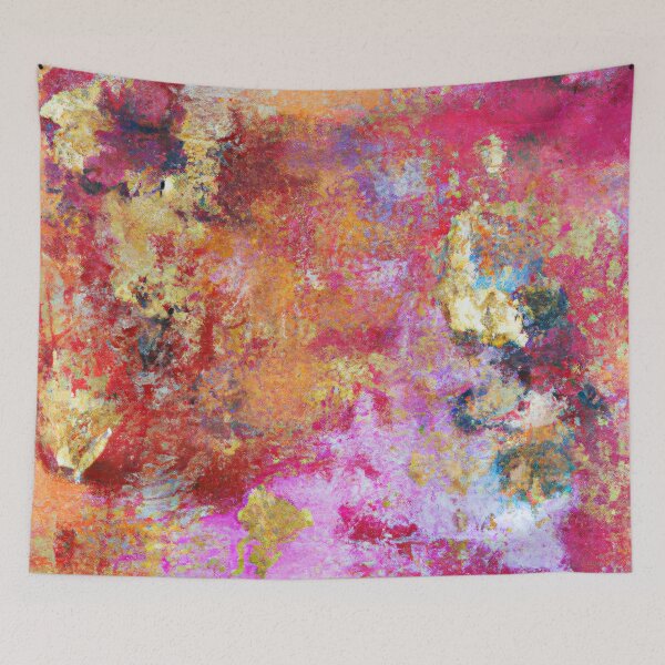 Item preview, Abstract Painting in Pink, Red, Purple and Gold designed and sold by Inomaly Art.