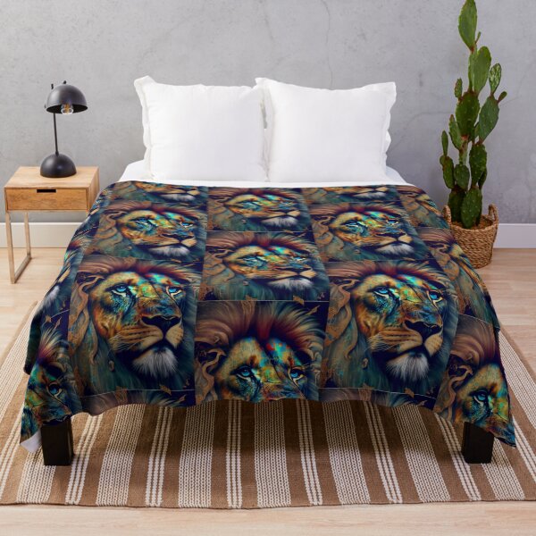 Item preview, Fierce Lion in Golden Metallic Style designed and sold by Voyshop.