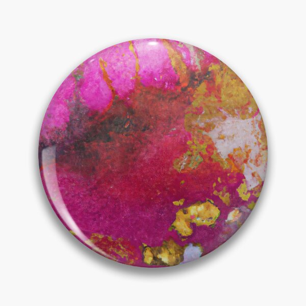 Artikelvorschau, Abstract art - Color Field - Rich pink watercolour with gold ink blots entworfen und verkauft von Inomaly Art.