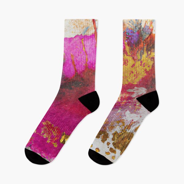 Item preview, Abstract art - Color Field - Rich pink watercolour with gold ink blots designed and sold by Inomaly Art.