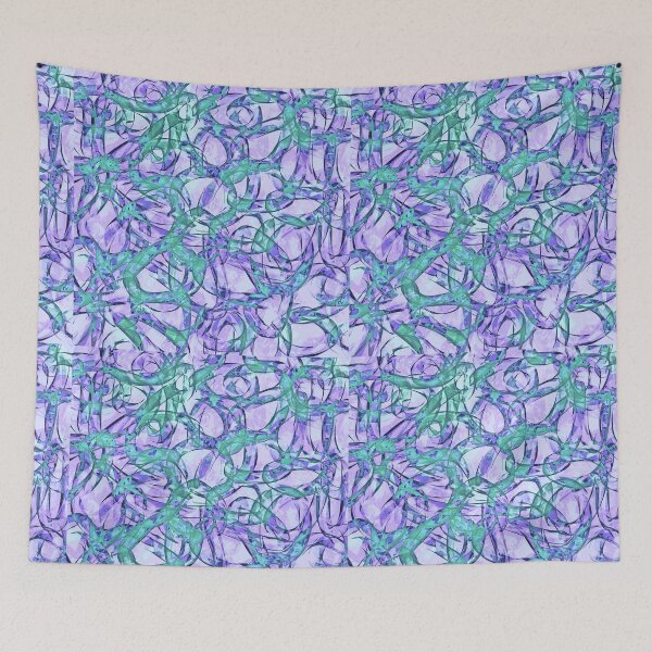 Item preview, Curls and Tangles Abstract Pattern Turquoise Purple Lavender designed and sold by Karen Simon.