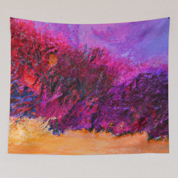 Item preview, Abstract Color Field Art - Rich Purple and Orange Oil Painting designed and sold by Inomaly Art.