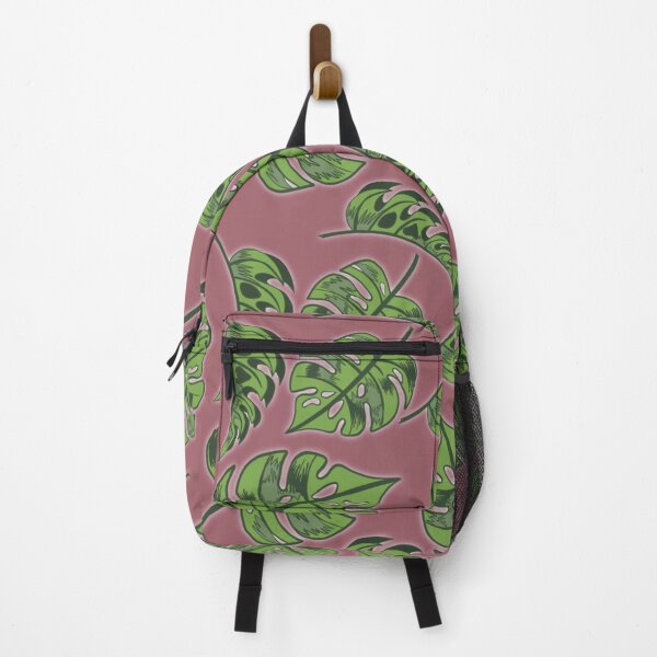 Item preview, Monstera pink pattern designed and sold by kitschnklutter.
