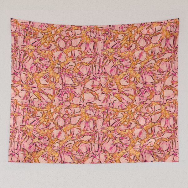 Item preview, Curls and Tangles Abstract Pattern Orange and Pink designed and sold by Karen Simon.