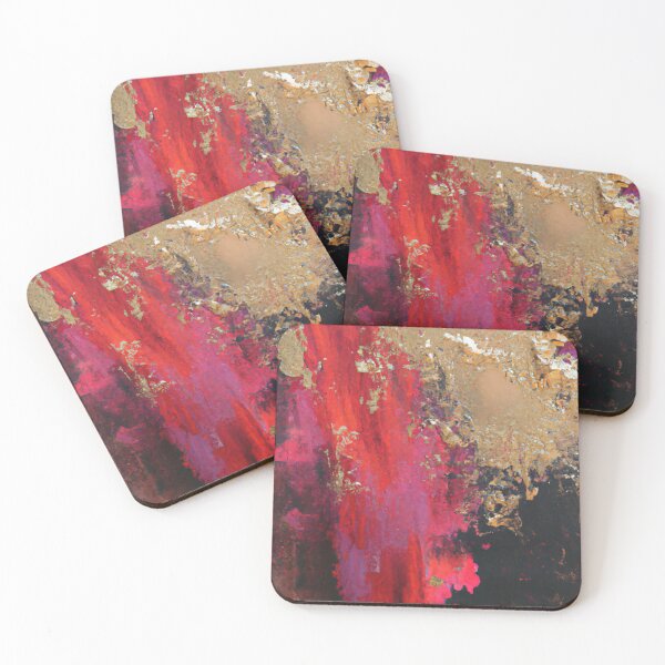 Item preview, Abstract art - Color Field - Rich watercolourBlack, Red and Gold Paint designed and sold by Inomaly Art.