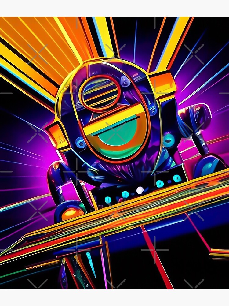 Poster　DJ　Redbubble　Colorful　for　Pop　CattlettArt　Art　Robot