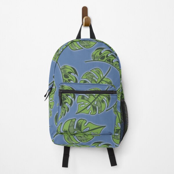 Item preview, Monstera blue pattern designed and sold by kitschnklutter.