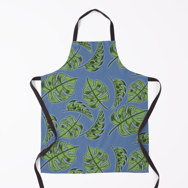Item preview, Monstera blue pattern designed and sold by kitschnklutter.