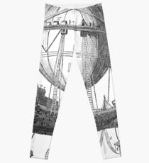 Fantasy Flying Machine Airship Dream Antique Balloon Ship T-Shirt Leggings