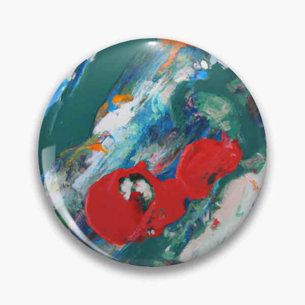 Item preview, Abstract art - Color Field - Rich watercolour, Green aand White with Red Highlights designed and sold by Inomaly Art.