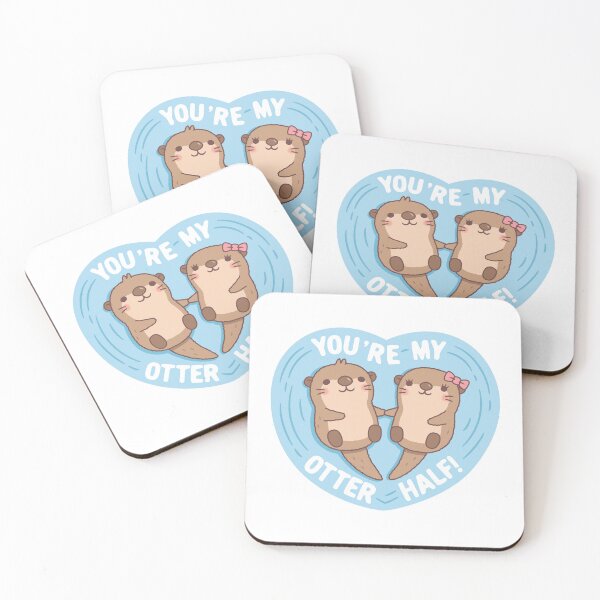 Item preview, Cute Otters You Are My Otter Half Love Pun designed and sold by rustydoodle.