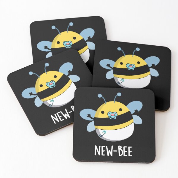 Item preview, New Bee Funny Bug Puns (Dark BG) designed and sold by punnybone.