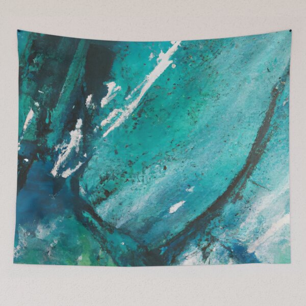 Item preview, Abstract art - Color Field - Teal, Green and White Paint designed and sold by Inomaly Art.