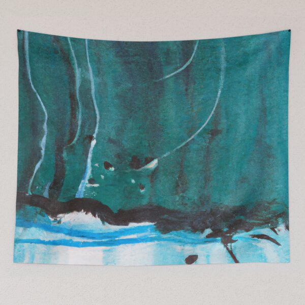 Item preview, Abstract art - Color Field - Teal, Blue and White designed and sold by Inomaly Art.