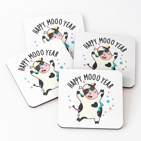 Item preview, Happy Moo Year Funny Cow Puns  designed and sold by punnybone.