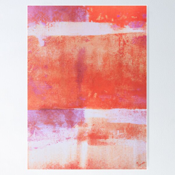 Item preview, Abstract art - Color Field - Rich watercolour - Purple and Salmon designed and sold by Inomaly Art.