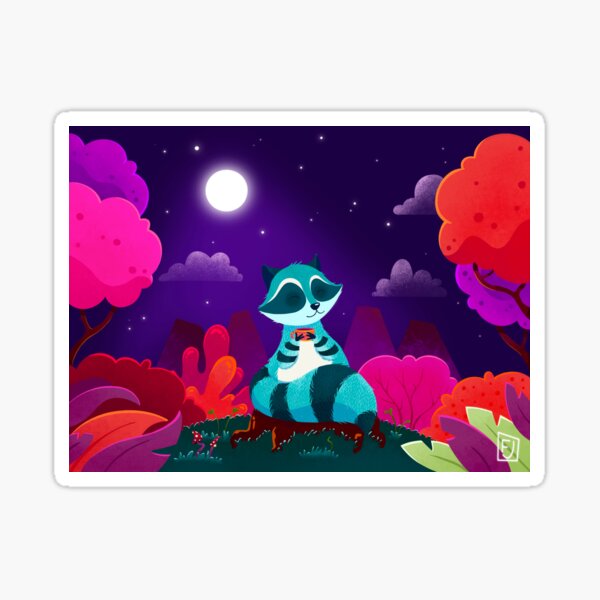 Coffee Raccoon Sticker