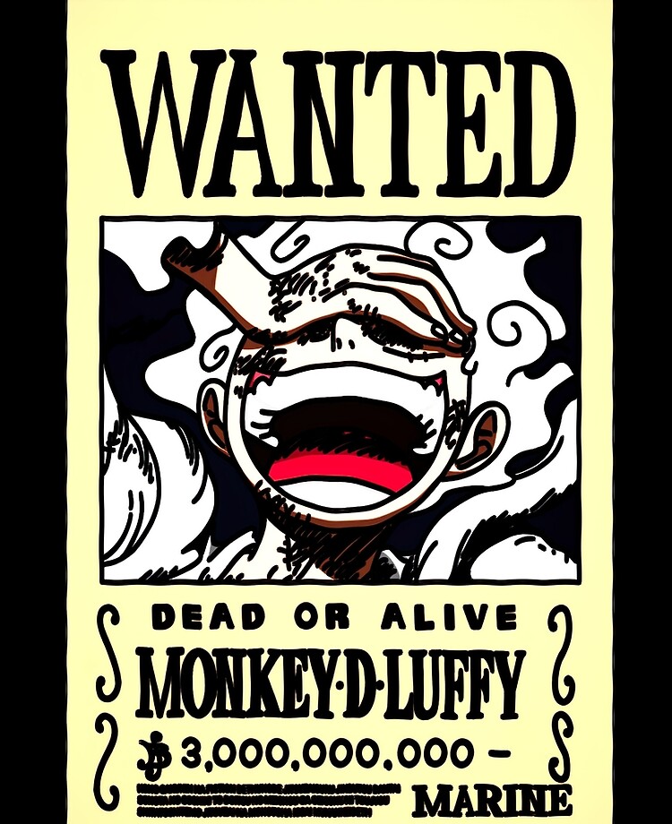 Affiche Avis de Recherche LUFFY prime 3 milliards, One Piece