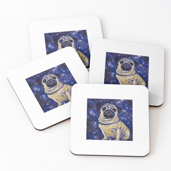 Item preview, Pug on a starry night designed and sold by Venta Mix  JellycientArt.