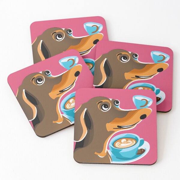 Item preview, Dachshund with Coffee designed and sold by BeansHotTees.