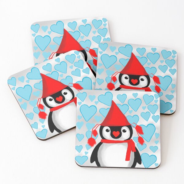 Item preview, Cute penguin with heart clouds  designed and sold by RemieJames.