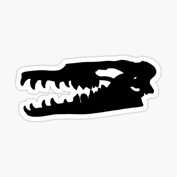 Basilosaurus skull - black Sticker