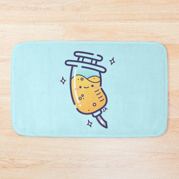 Item preview, Kawaii Yellow Blue Medical Syringe Cartoon designed and sold by JessicaAmber.