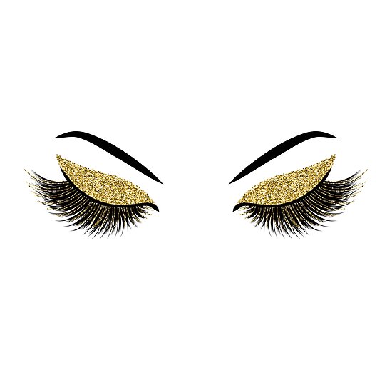 Glittery Gold Lashes Poster By Sashica Redbubble