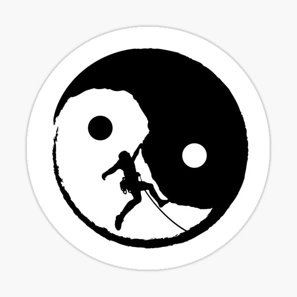 Rock Climbing Yin Yang: Cool Rock Climbing Graphic Sticker Sticker