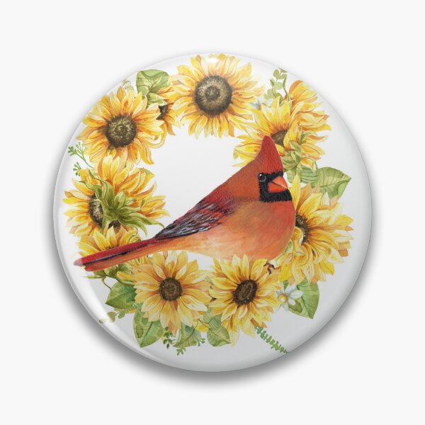 Item preview, Sunflower Cardinal Bird Art designed and sold by Roy & Tiffany.