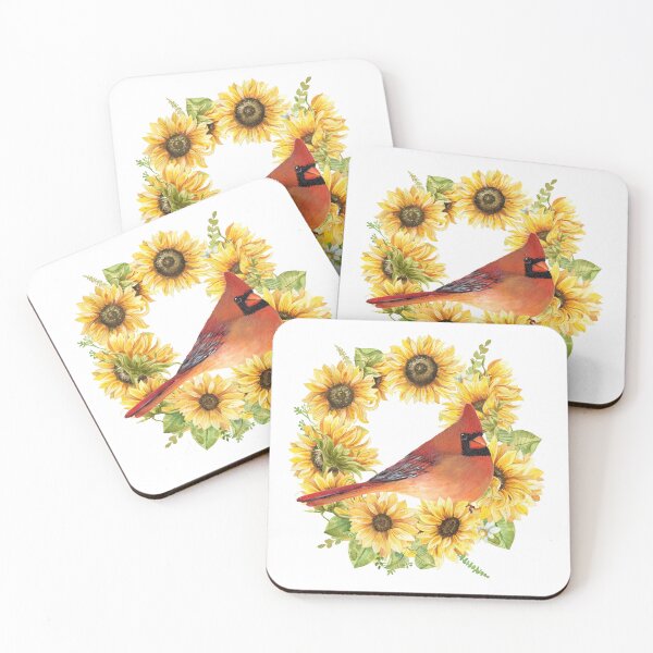 Item preview, Sunflower Cardinal Bird Art designed and sold by Roy & Tiffany.