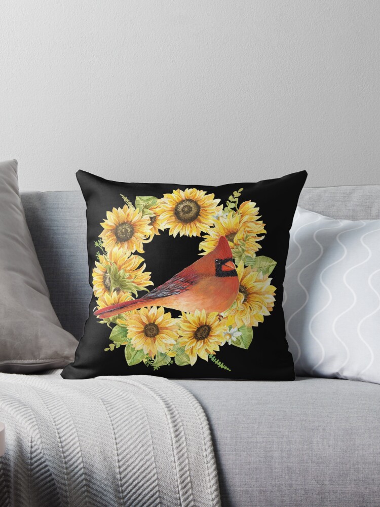 Outdoor pillows with online sunflowers