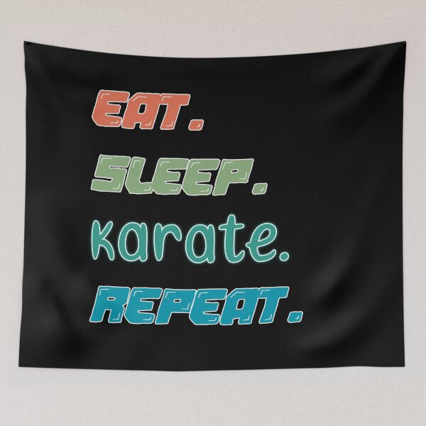 Item preview, Eat karate sleep repeat-inspirational karate fighter sunset retro designed and sold by Master4art.