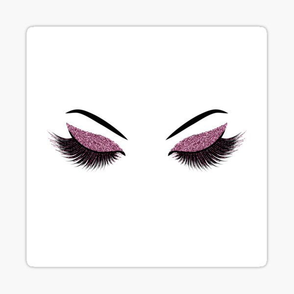 Glittery Burgundy Lashes Illustration Sticker By Sashica Redbubble