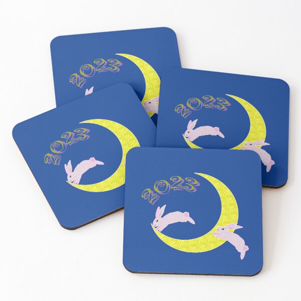 Item preview, Pink Rabbits with Moon 2023 designed and sold by MZ-Graphics-1.