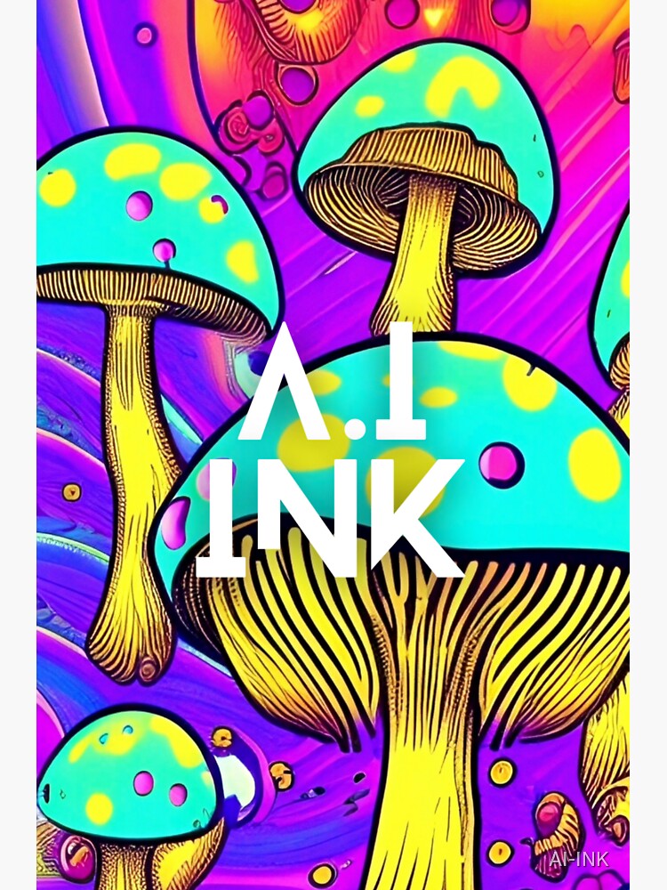 "A.I INK Bioluminescent Mushroom Aesthetic " Sticker for Sale by AI