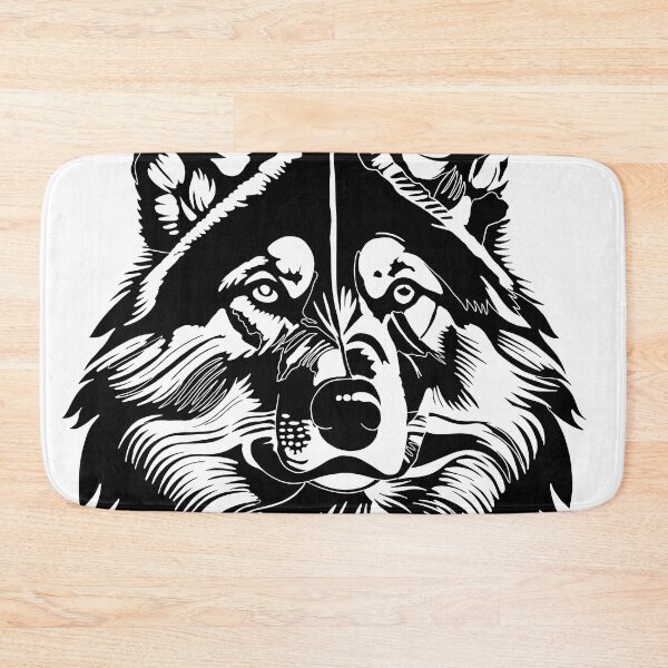 Item preview, Majestic wolf face - black & white version designed and sold by DaveDanchuk.