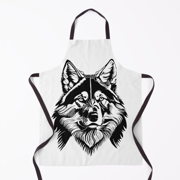 Item preview, Majestic wolf face - black & white version designed and sold by DaveDanchuk.