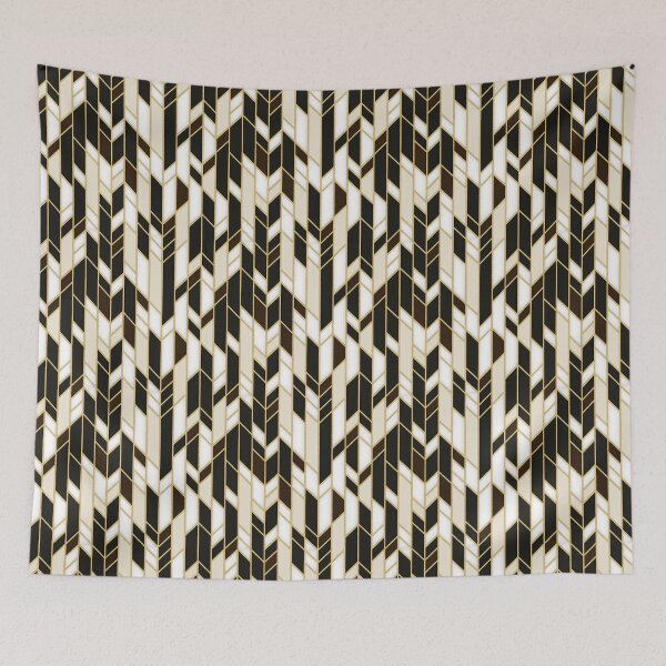 Item preview, 1920s Aesthetic Brown, White and Gold Art Deco Great Gatsby Panels Pattern designed and sold by MadfishDesigns.