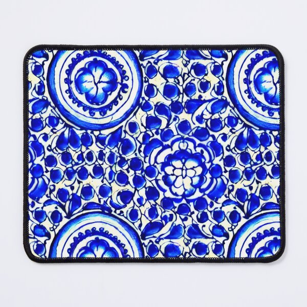 Item preview, White and Blue Talavera styled design - Seamless Pattern designed and sold by Chubuter.