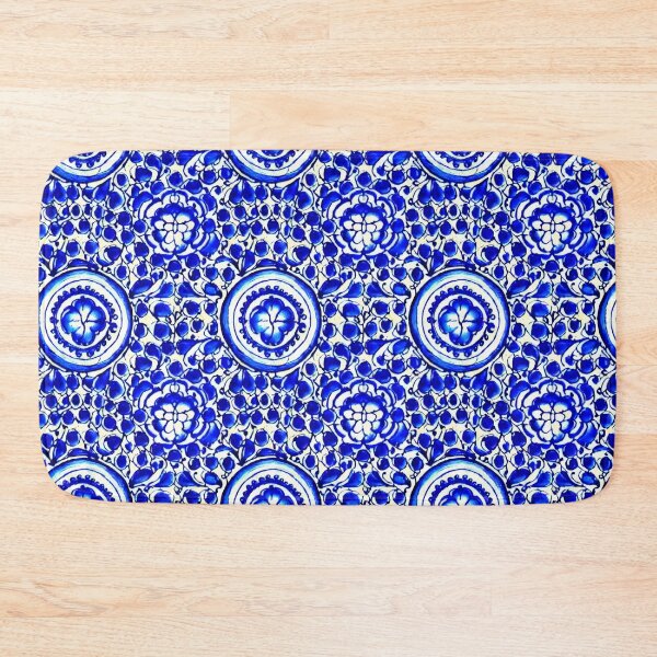 Item preview, White and Blue Talavera styled design - Seamless Pattern designed and sold by Chubuter.