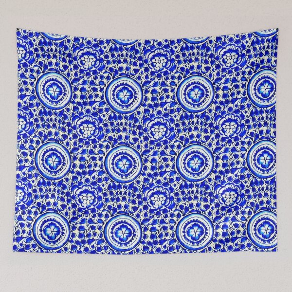 Item preview, White and Blue Talavera styled design - Seamless Pattern designed and sold by Chubuter.