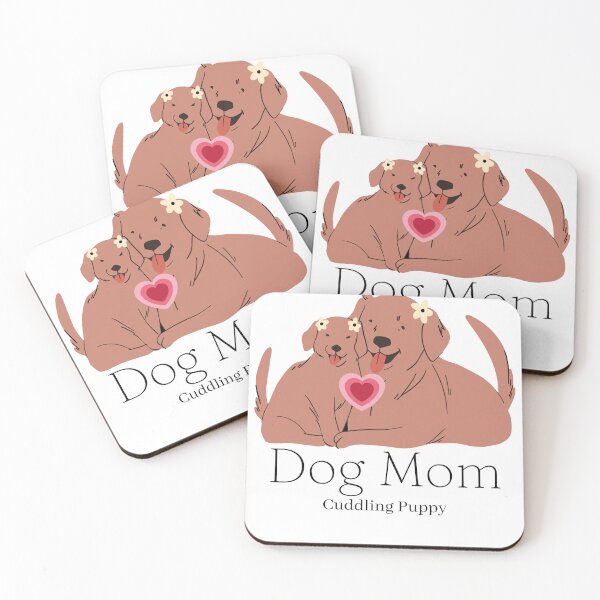 Item preview, Dog Mom Cuddling Puppy  designed and sold by Black Owl Creatives.