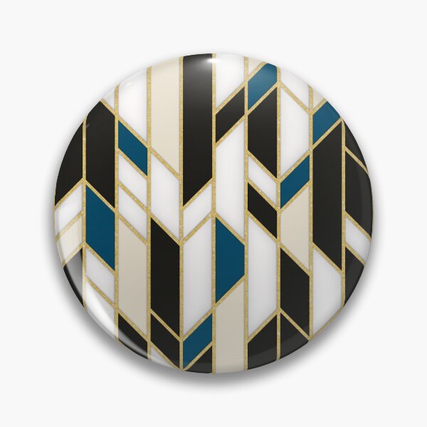 Item preview, 1920s Aesthetic Teal, White and Gold Art Deco Great Gatsby Panels Pattern designed and sold by MadfishDesigns.