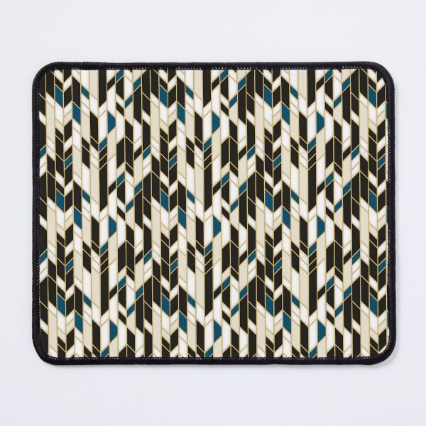 Item preview, 1920s Aesthetic Teal, White and Gold Art Deco Great Gatsby Panels Pattern designed and sold by MadfishDesigns.